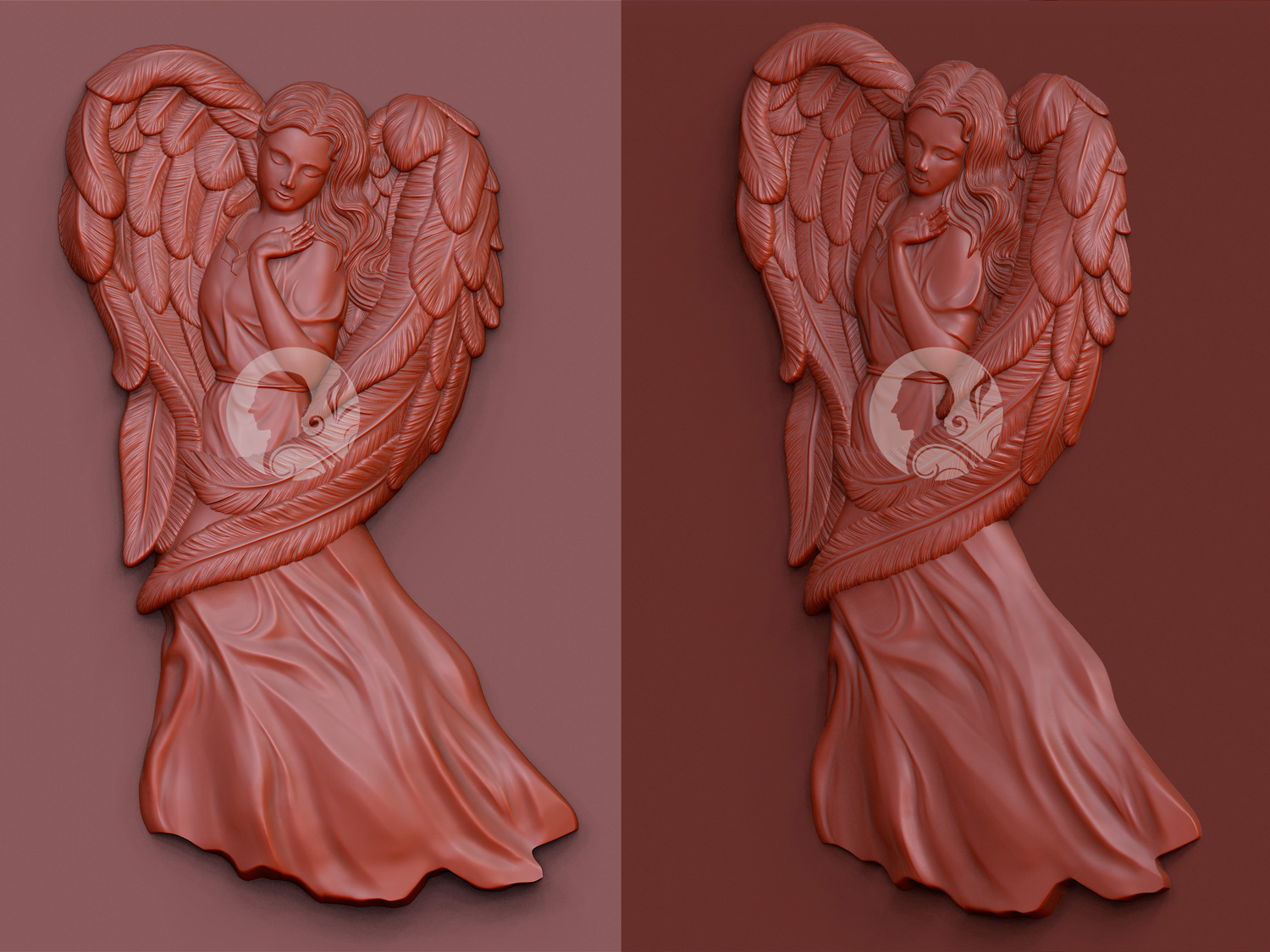 Создание барельефа ангела для резки надгробии