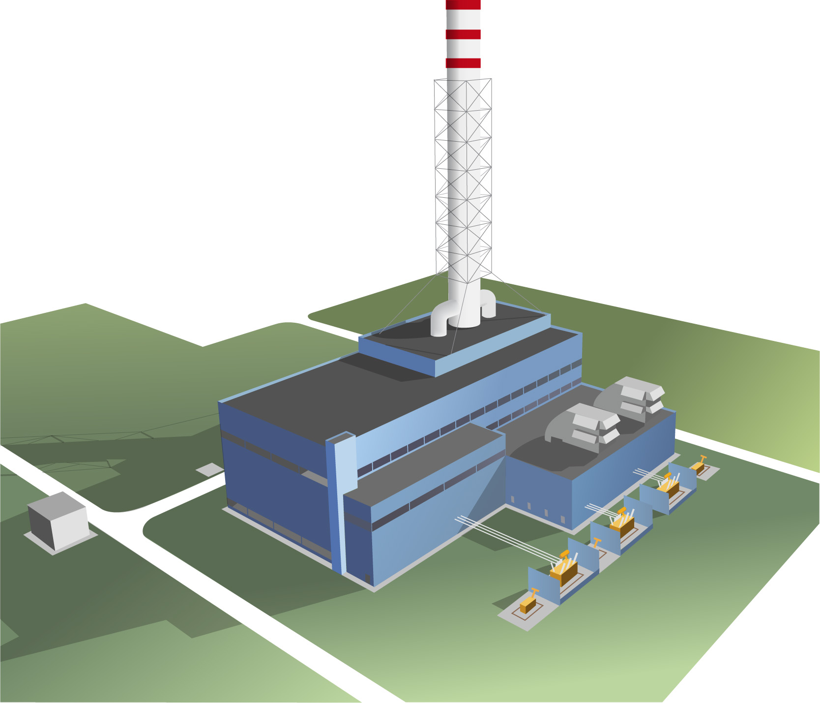 Отрисовка электростанции для билборда