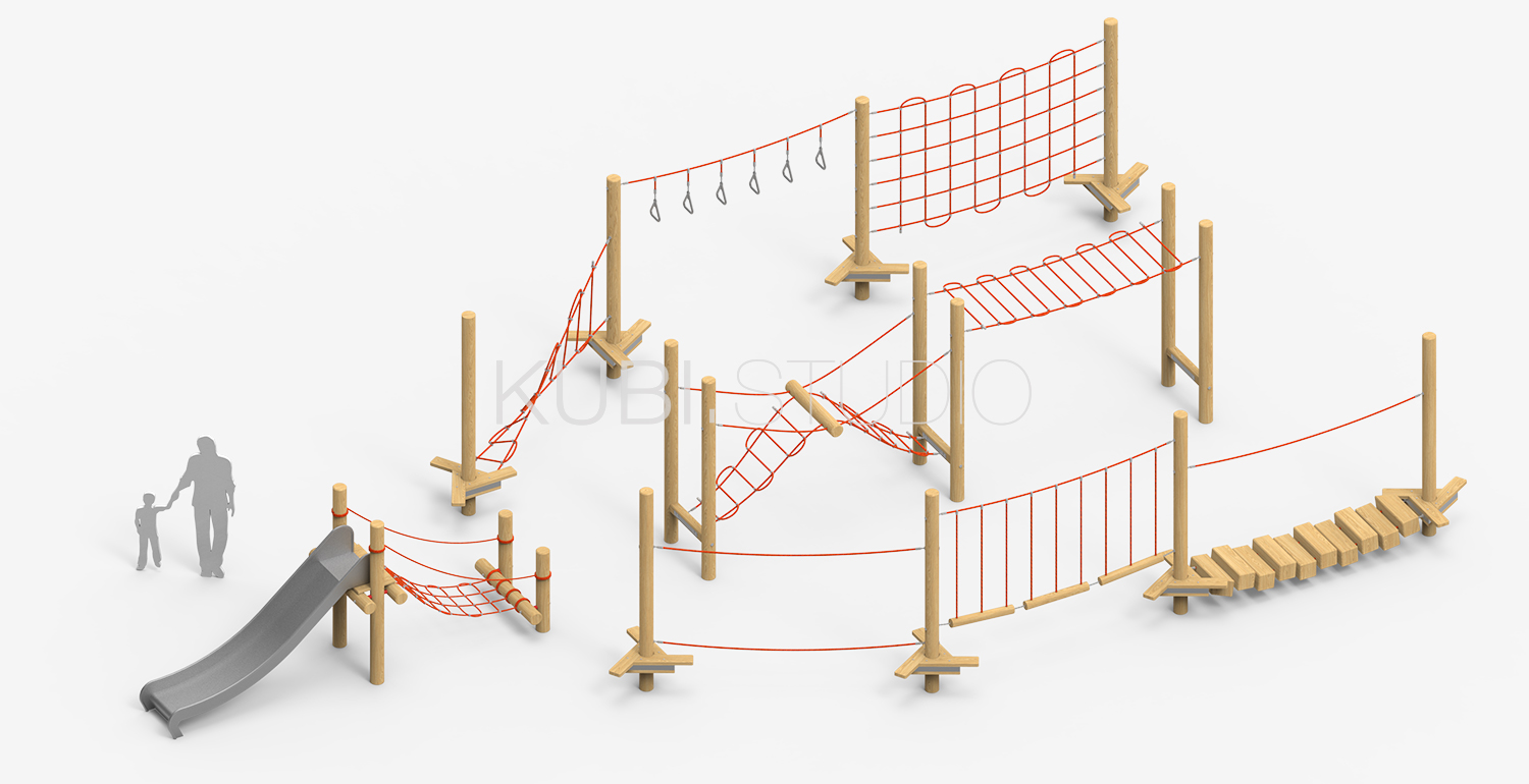 Модульная веревочная детская площадка