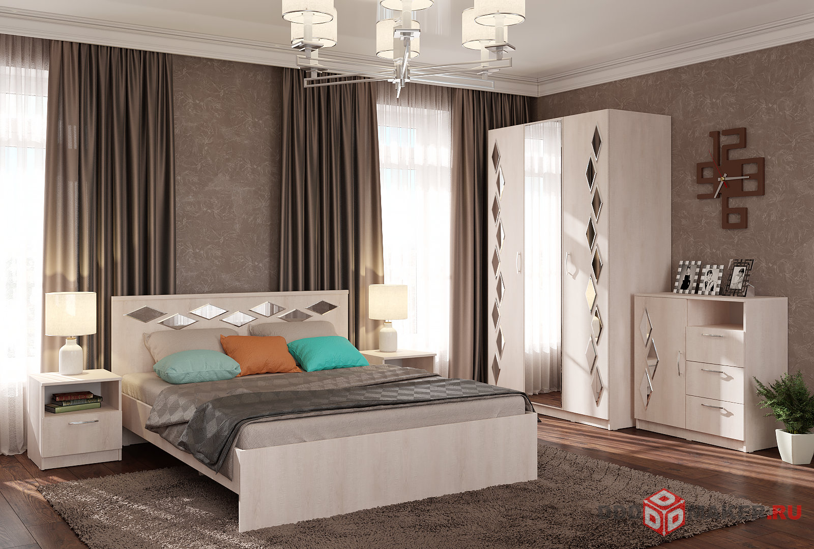 Мебель для спальни - моделирование и визуализация 1