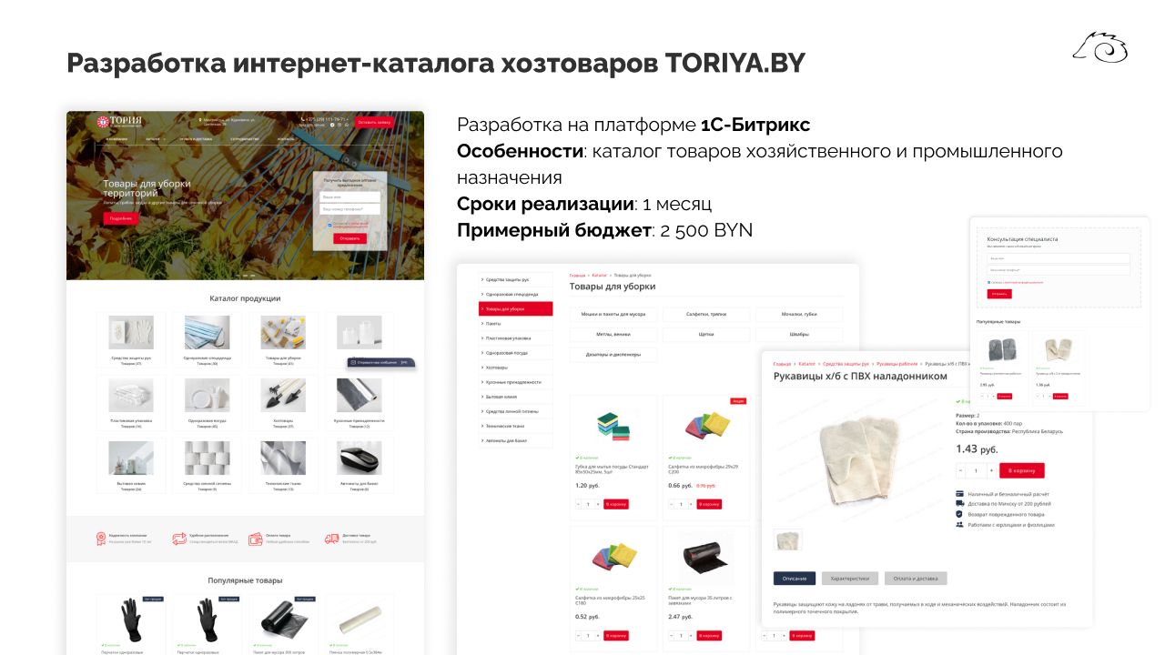 Разработка интернет-каталога хозтоваров TORIYA.BY