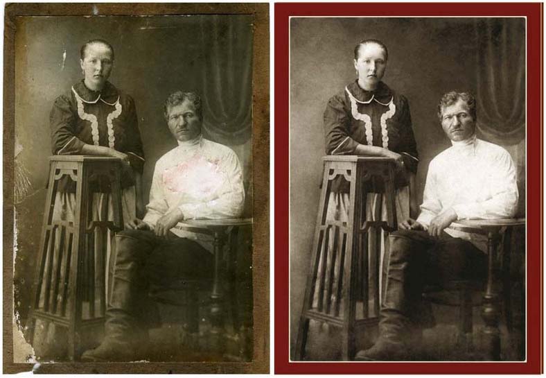 Реставрация старого семейного фото