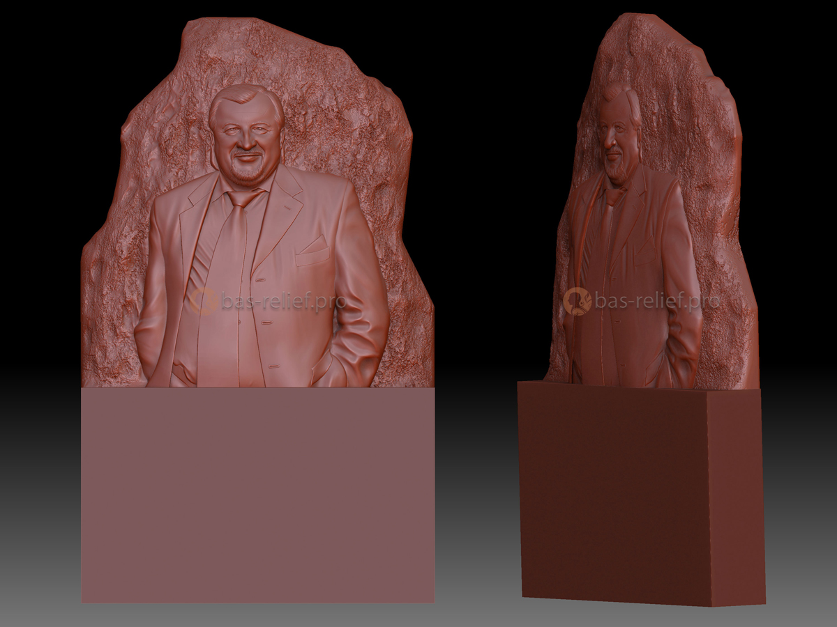 Создание 3Д модели портрета для резки из мрамора для памятника