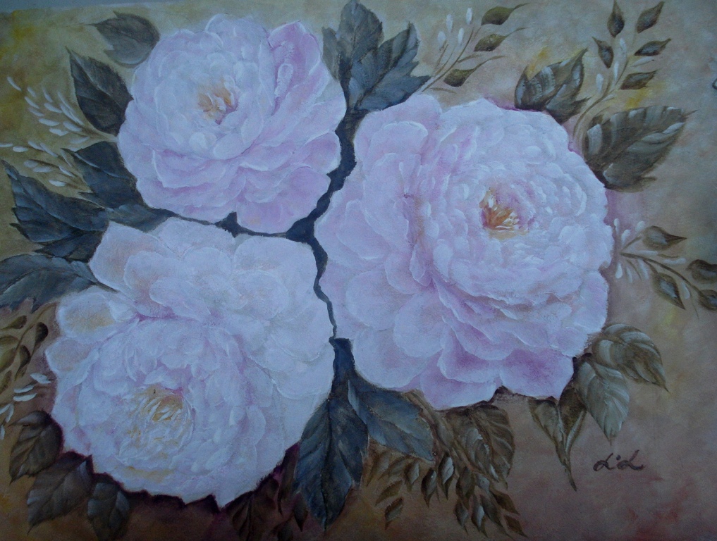 Acrylic floral paintings