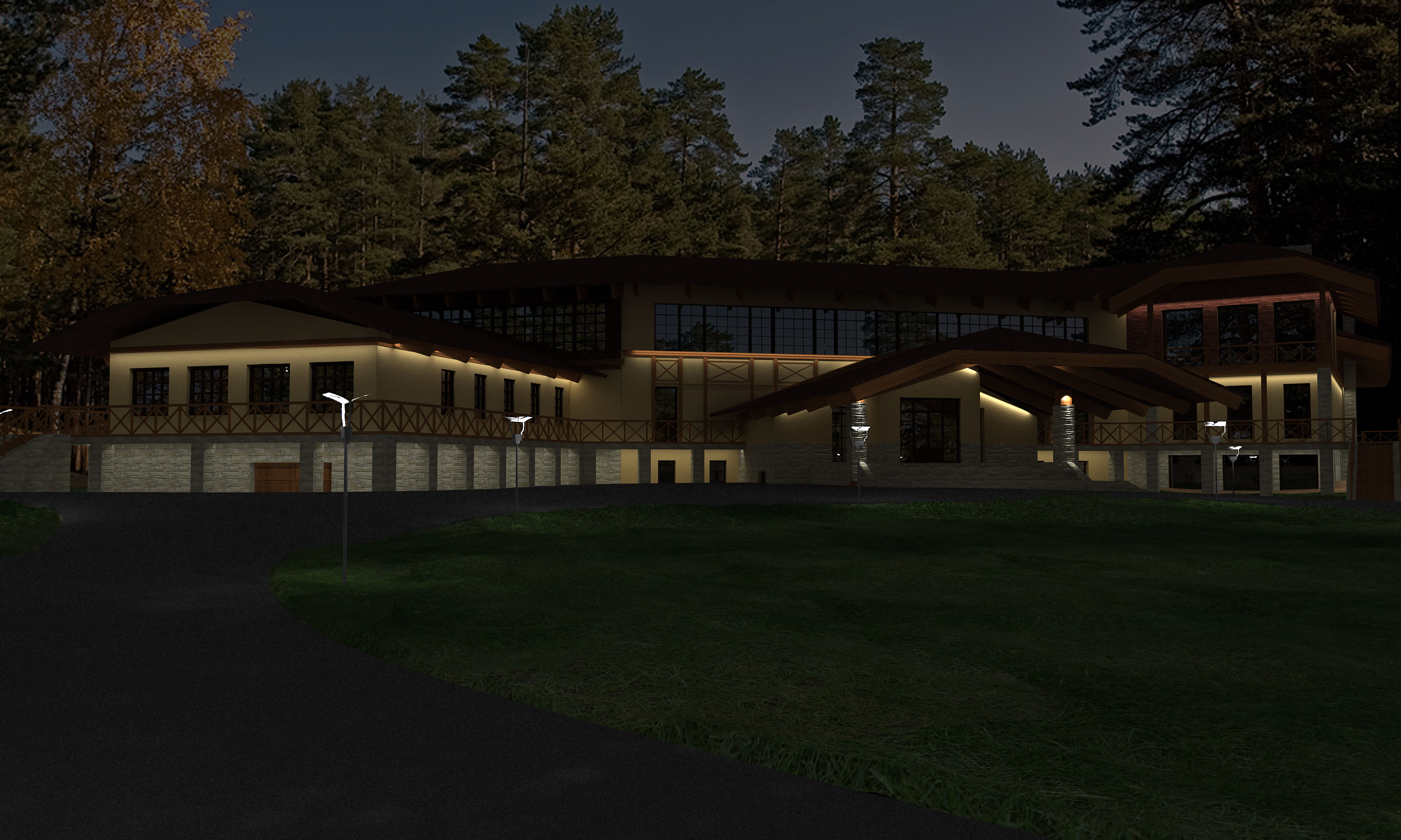 Подсветка котеджа