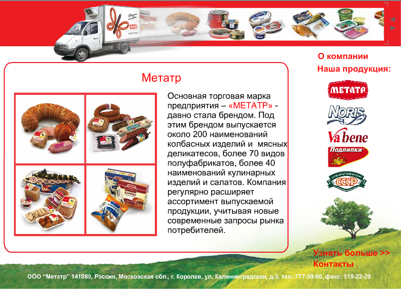 дизайн flash-презентации для компании "Метатр"