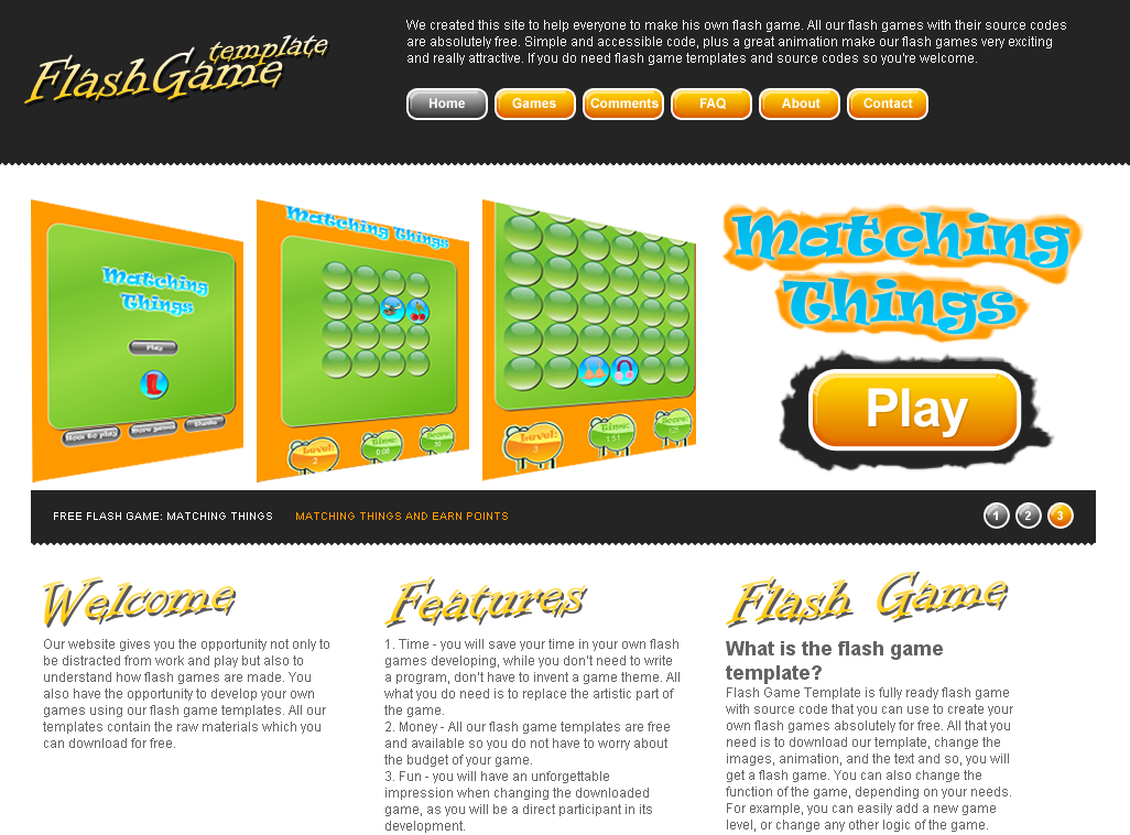 flash game template