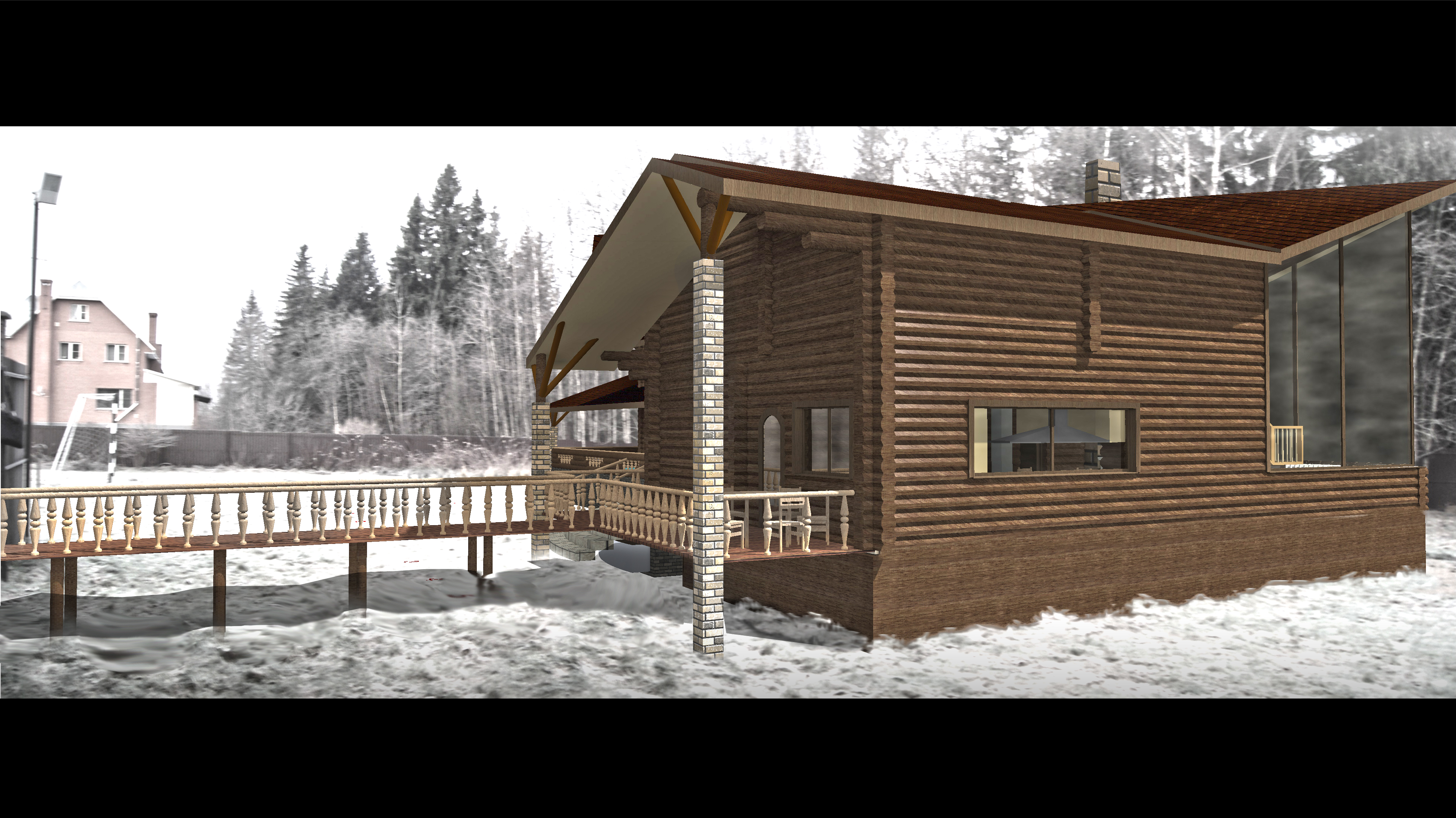 Проект бани вид с боку