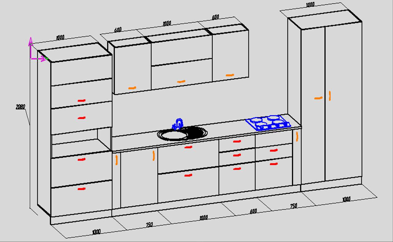 чертеж кухни
