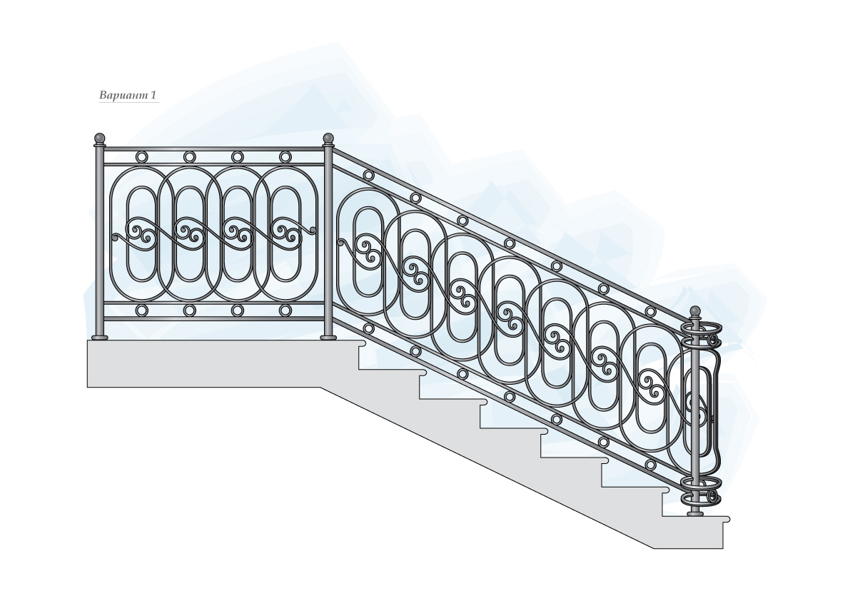 Эскиз лестничных ограждений