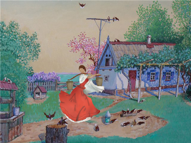 девушка с карамыслом