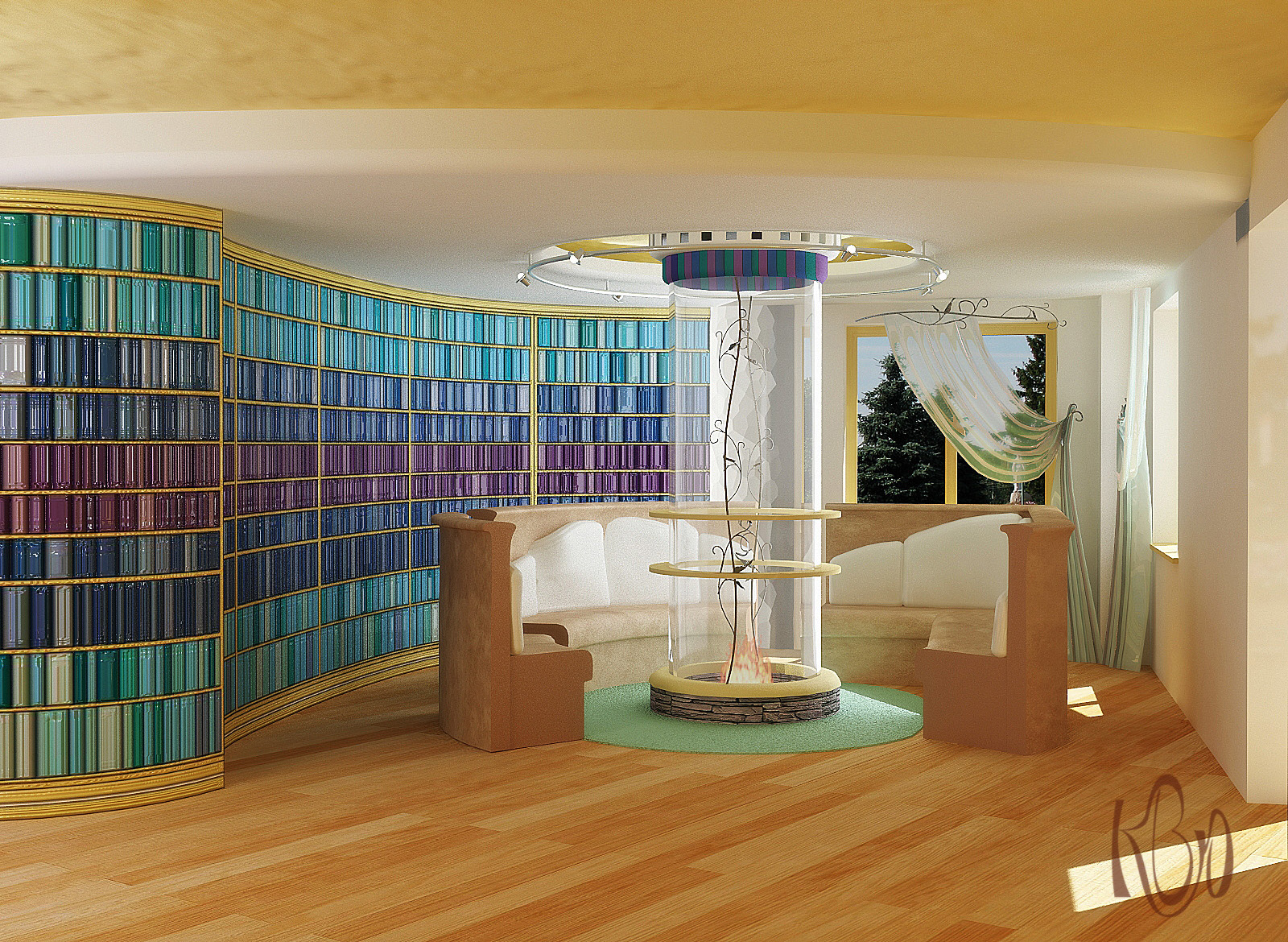 Гостинная дизайн-проэкта квартиры "Весенняя прогулка"