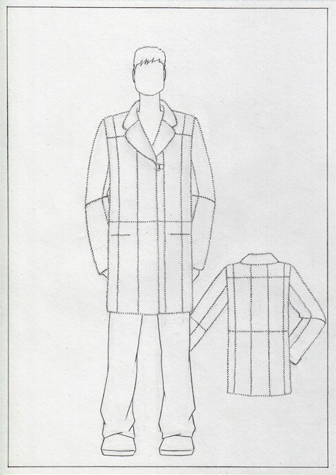 Шуба мужская4 (мех-норка) - технический рисунок