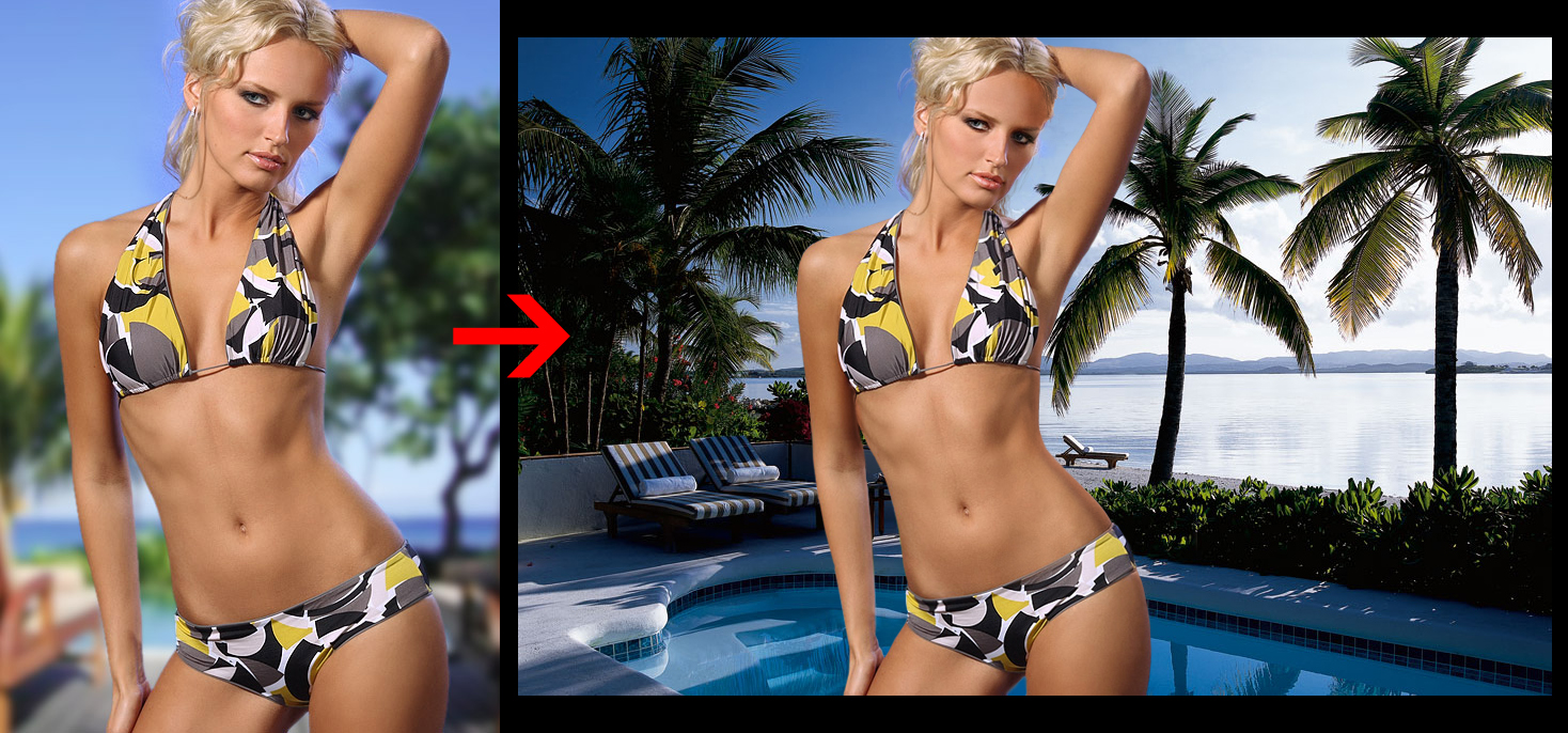 Ретушь+замена фона