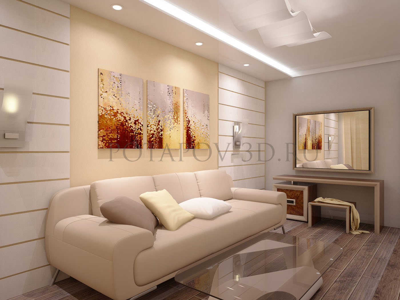 Интерьер трехкомнатной квартиры