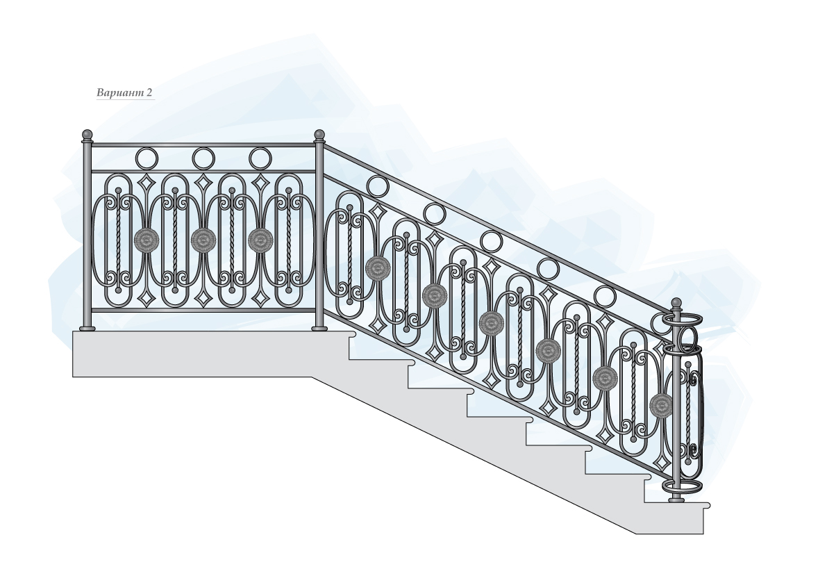 Эскиз лестничных ограждений