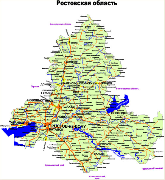 карта Ростовской области в векторе