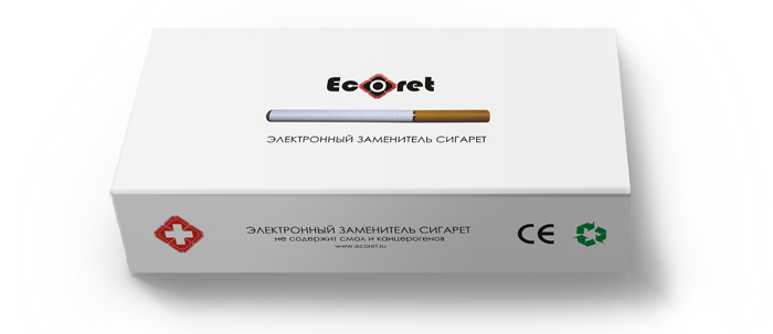 Оформление упаковки для электронной сигареты «Экорет»