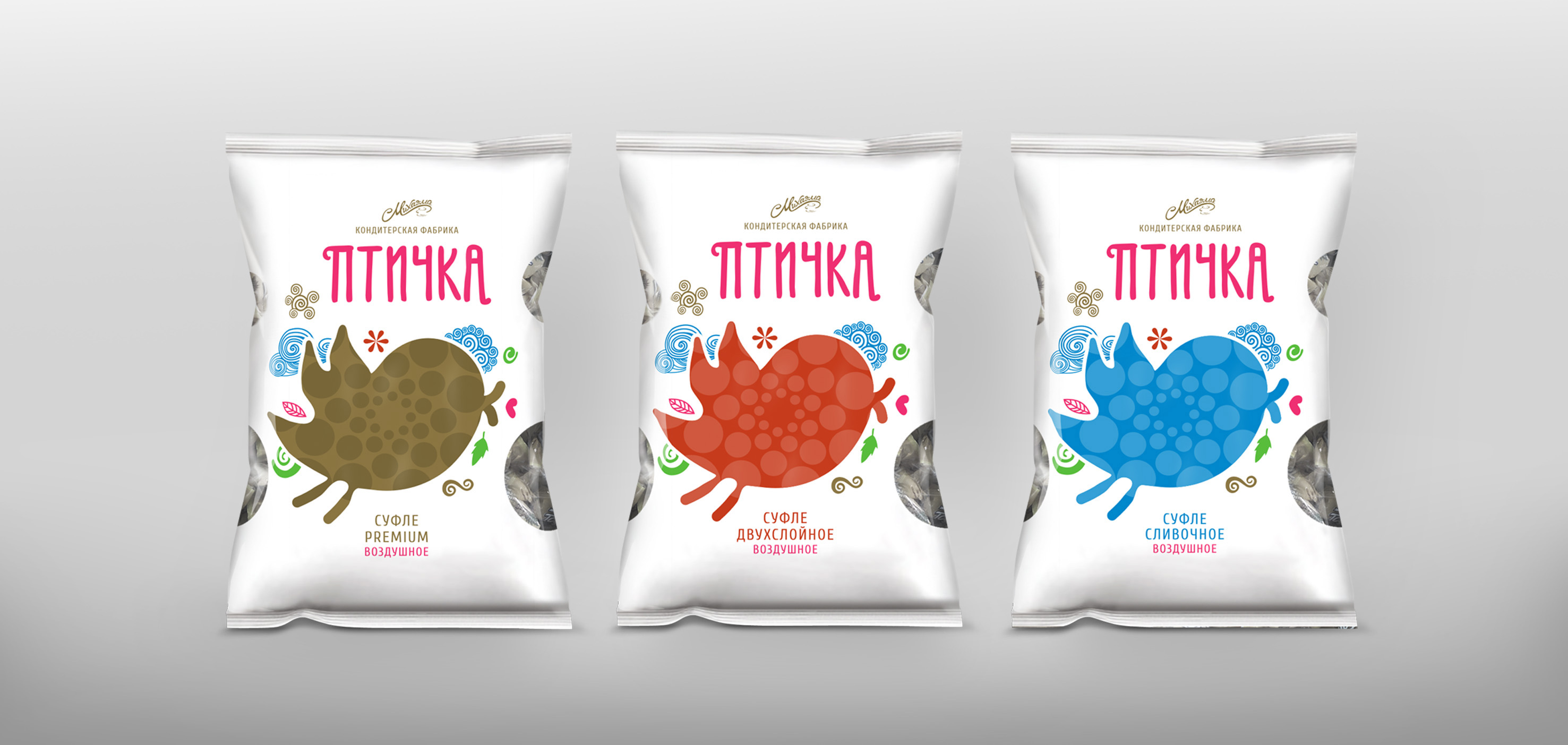 Упаковка с прозрачным окном для конфет "Птичка"