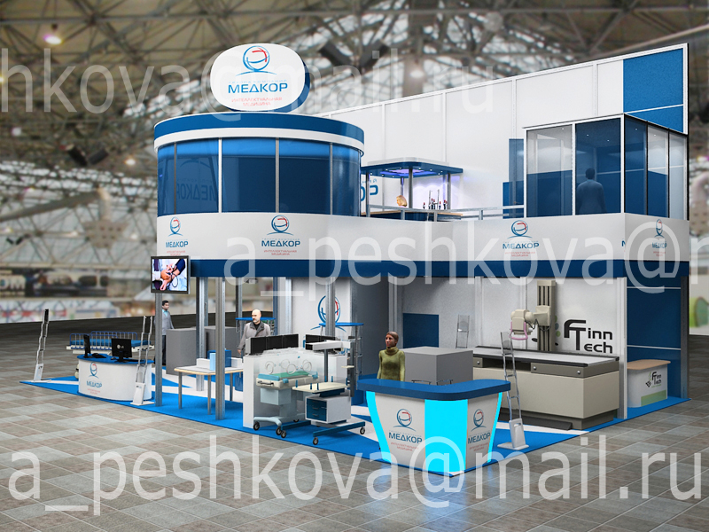 Стенд «Медкор», 3D-Max, Vray, Photoshop