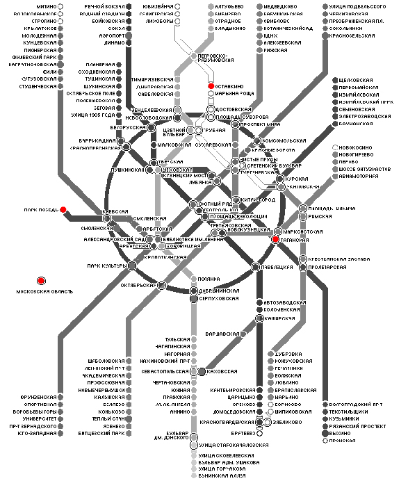 Интерактивная карта метро Москвы