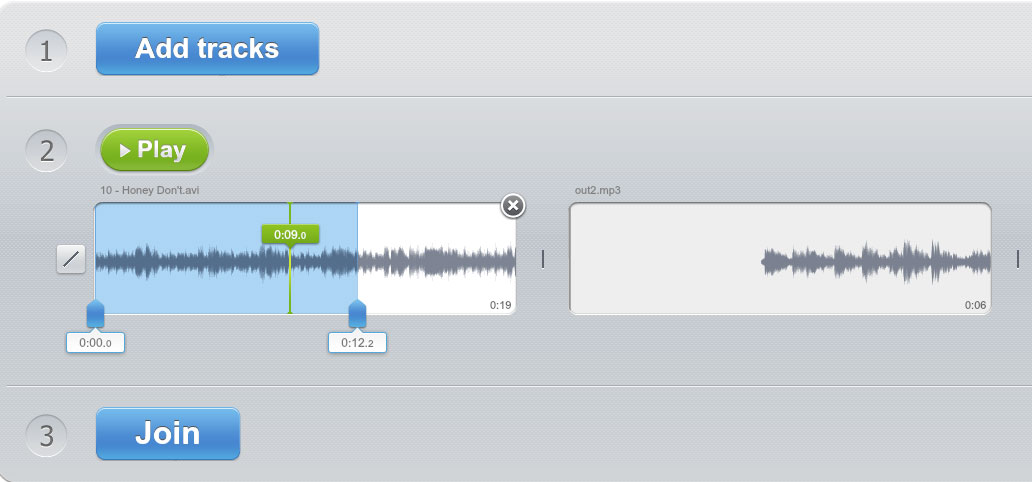 Online audio mixer (multy format)