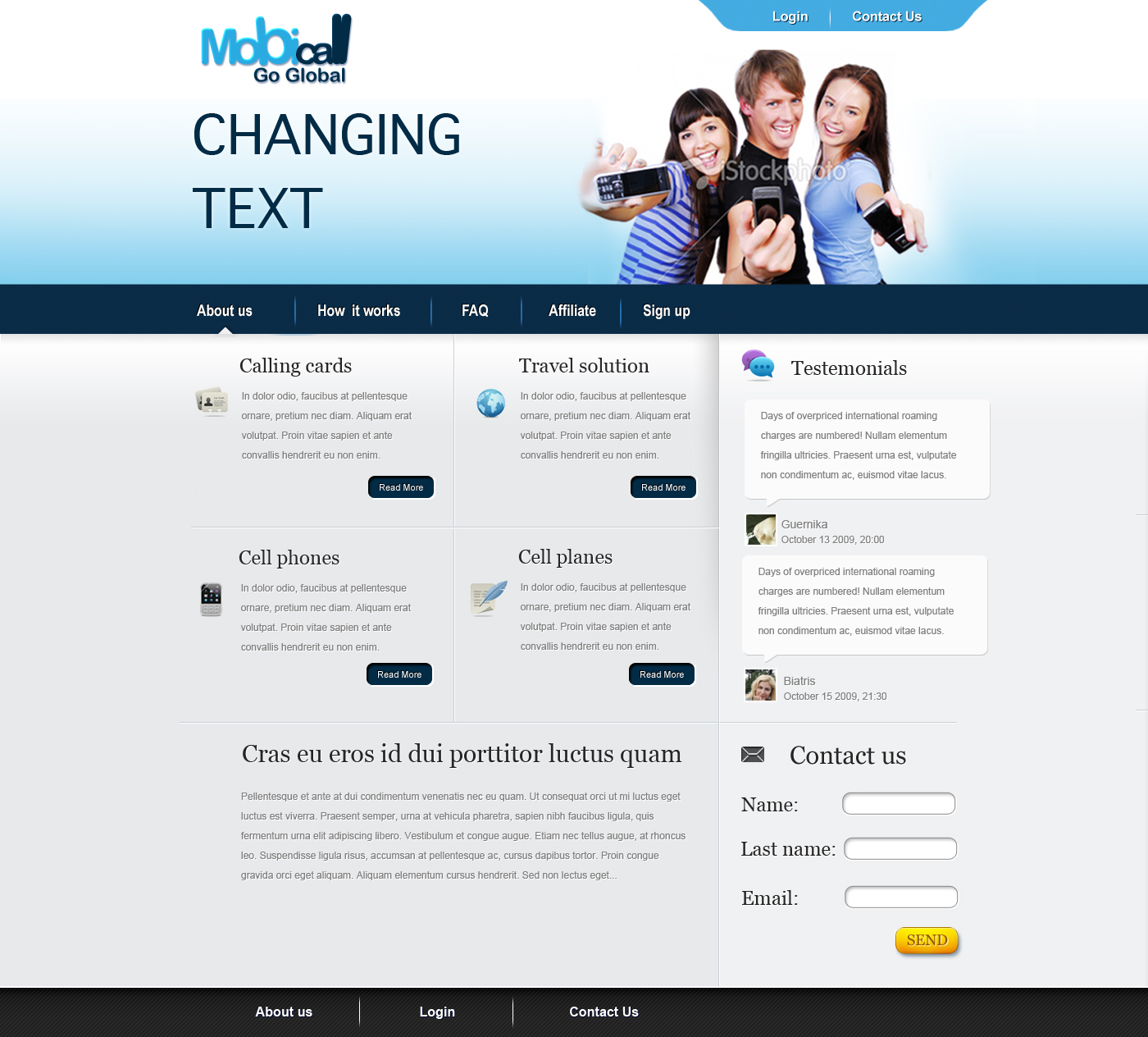 Сайт мобильных предложений