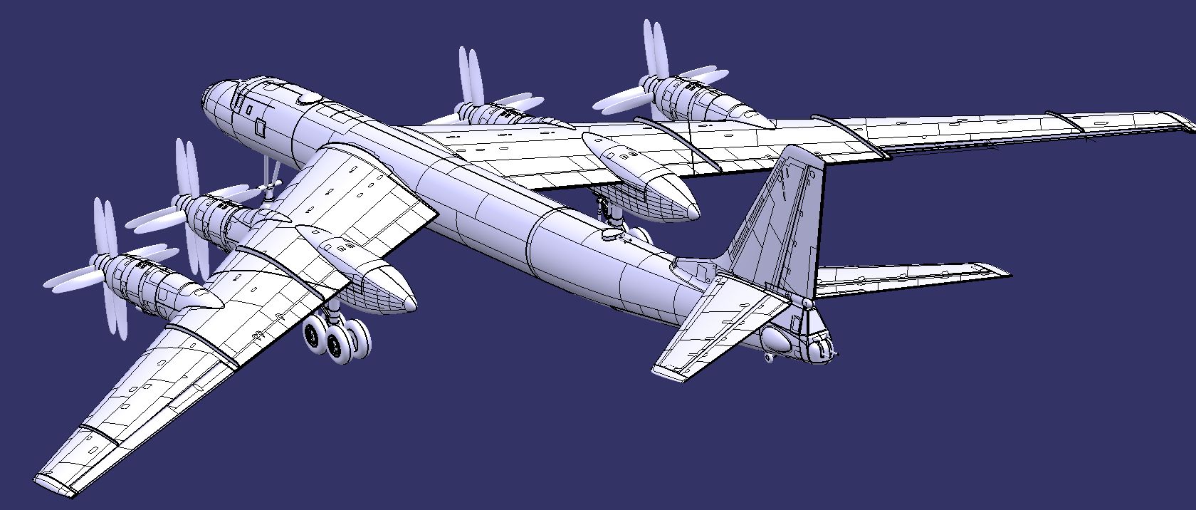 Модель самолёта ТУ-95 в масштабе 1:144