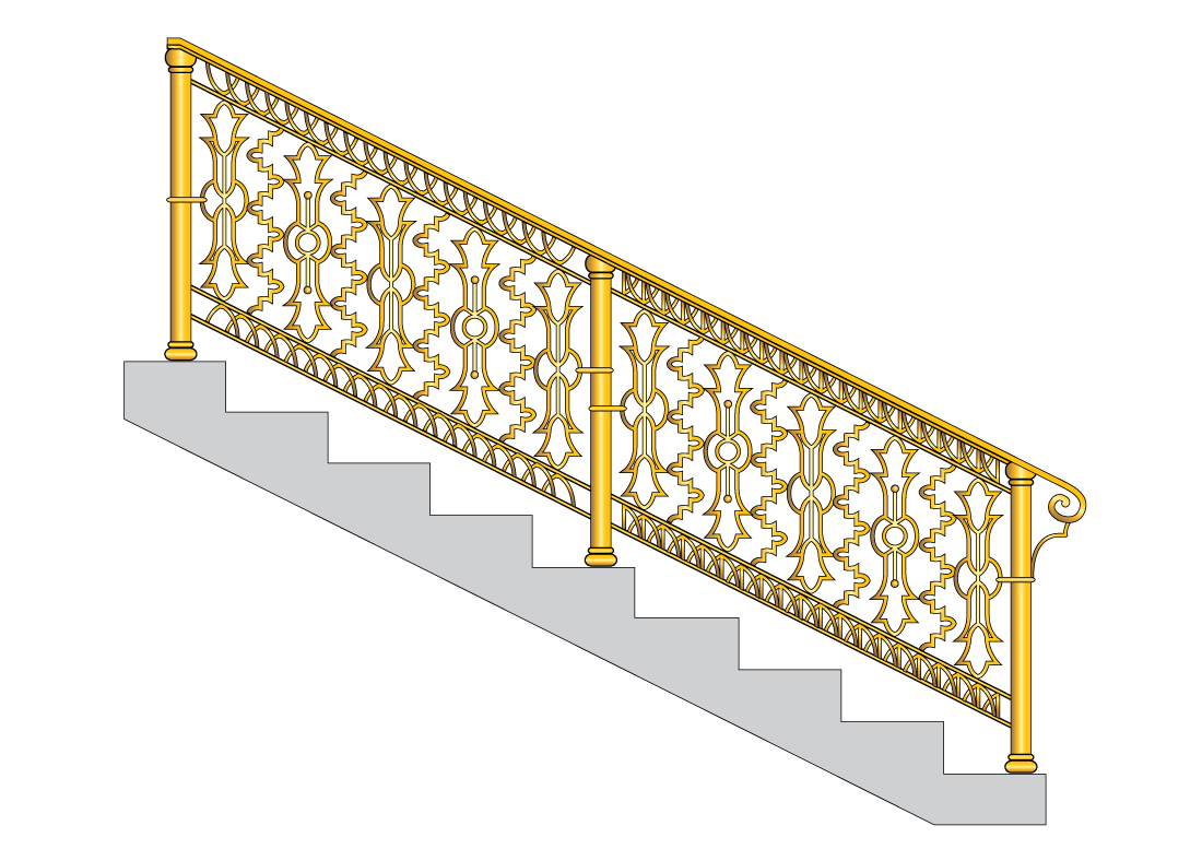 Эскиз кованого лестничного ограждения