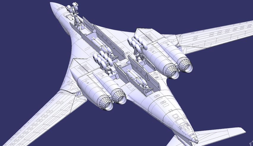 Модель самолёта ТУ-160 в масштабе 1:144