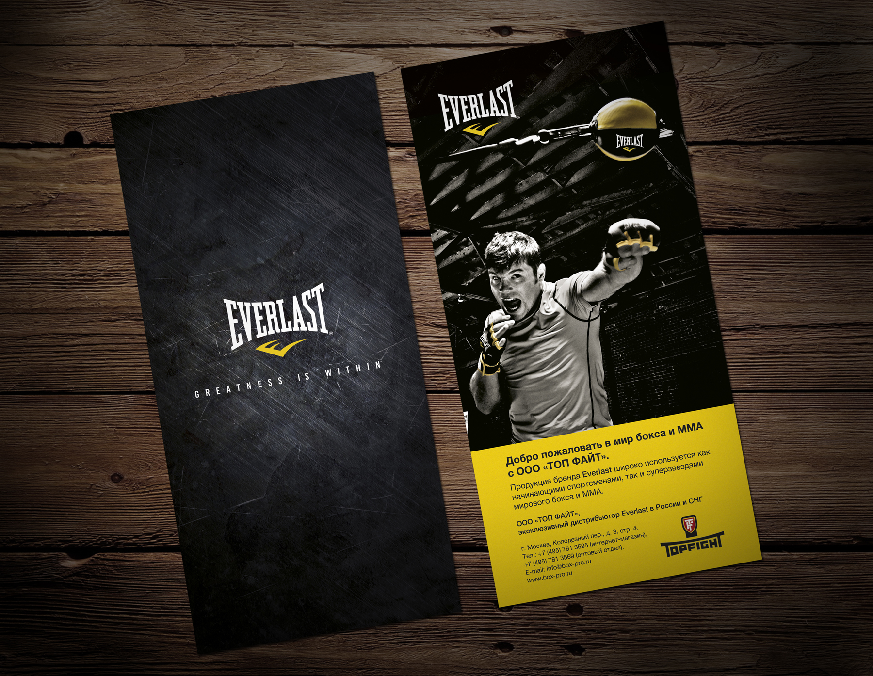 Листовка для официального дистрибьютора Everlast в России и СНГ