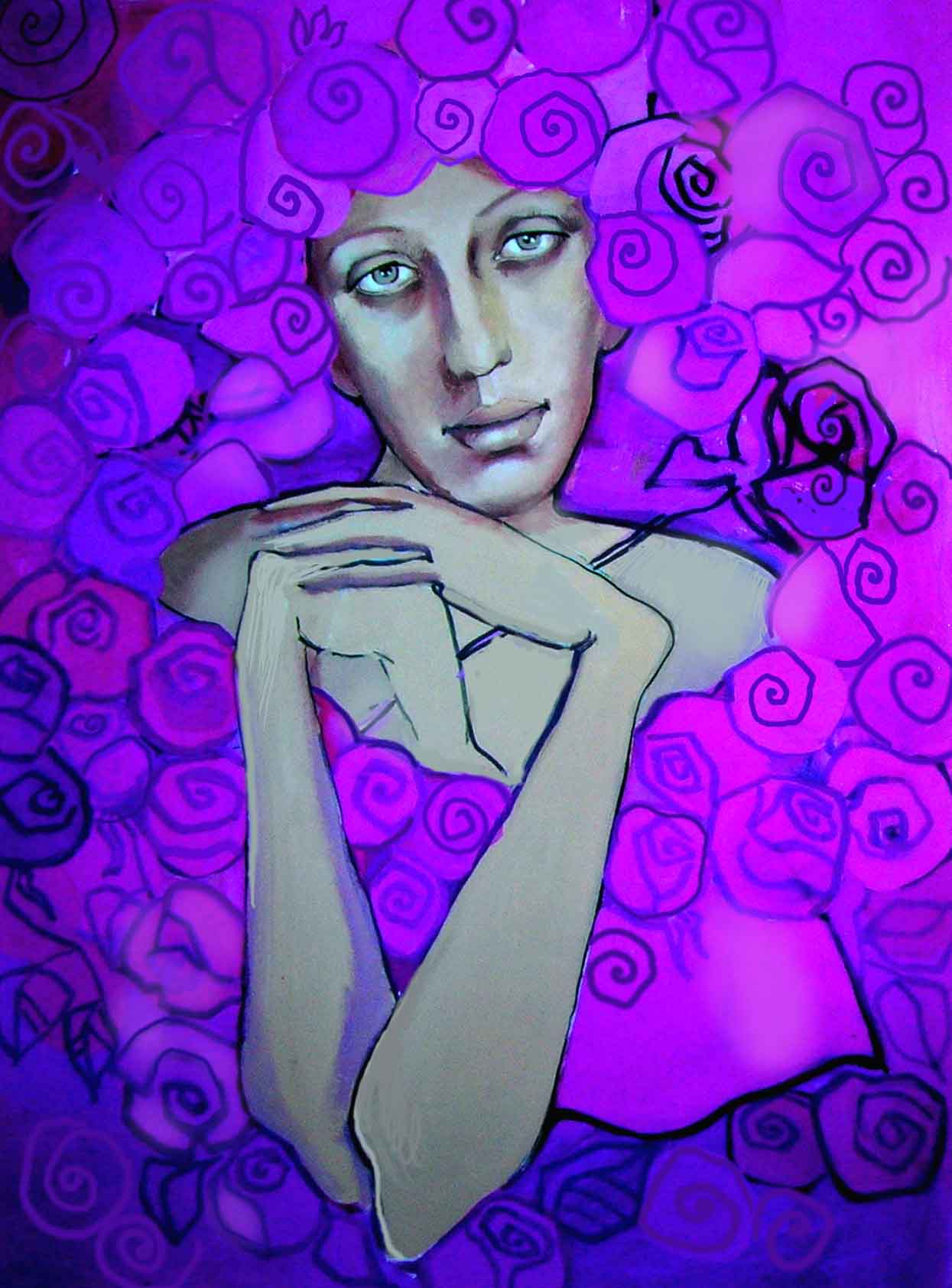 портрет в розах