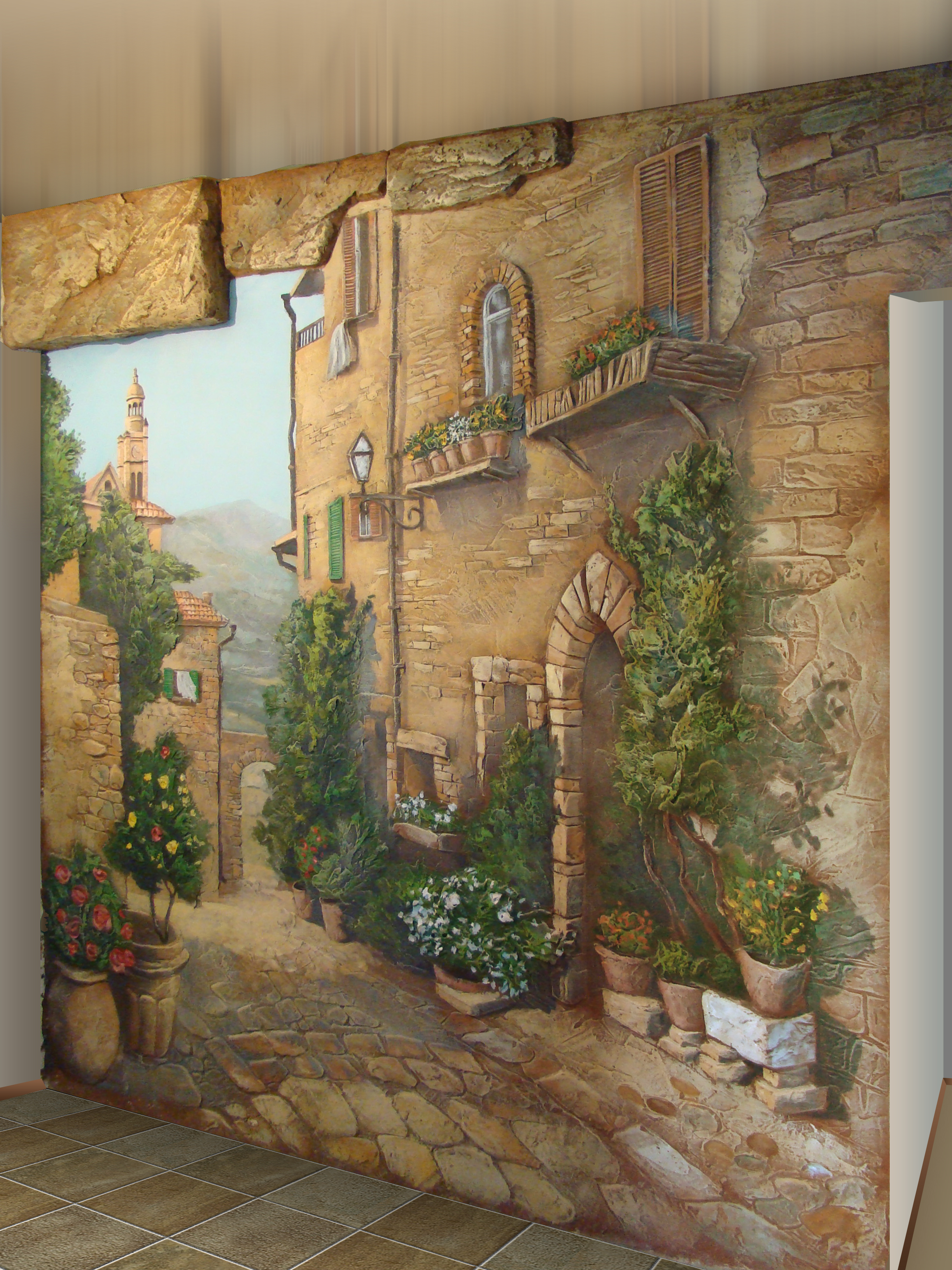 объемная фреска.