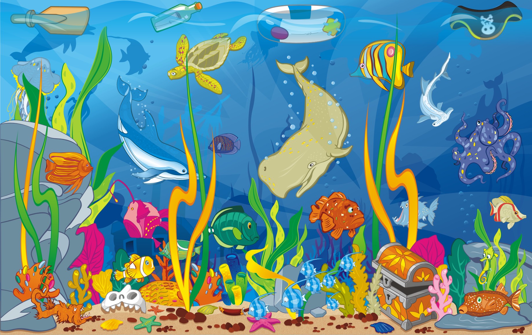 Интерьерный банер в тематике "Океан"