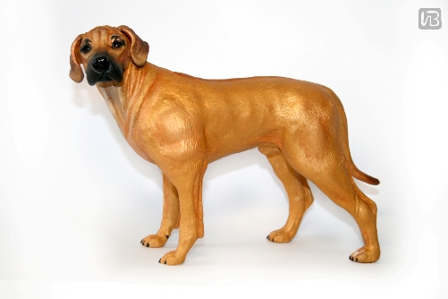 скульптура собаки. Родезийский риджбек. Полимерная глина+ акрил