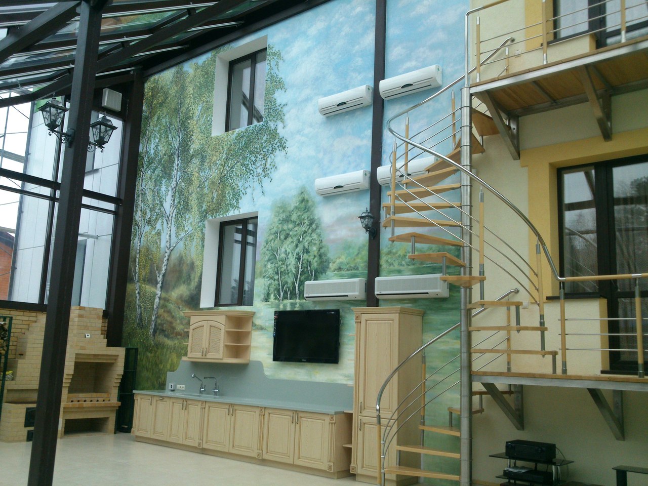 Роспись стен "Березовая роща"