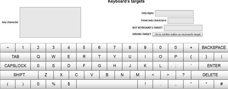 Virtual keyboard flex component