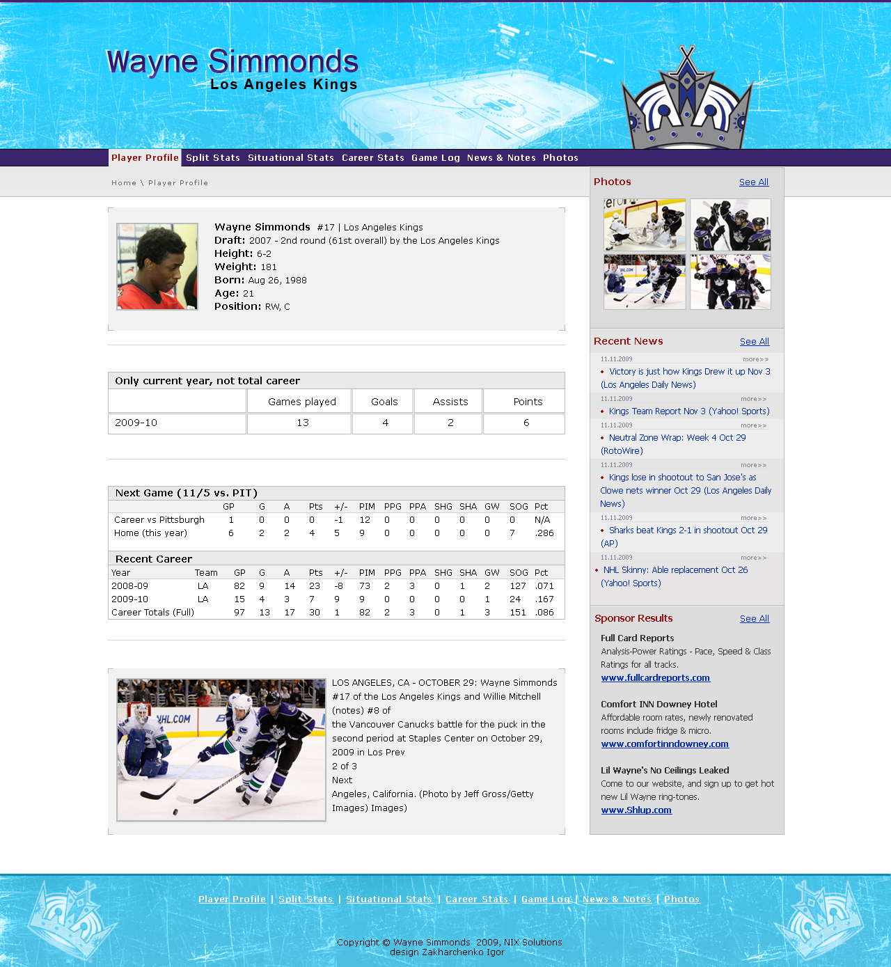 "Los Angeles Kings" Wayne Simmonds №17