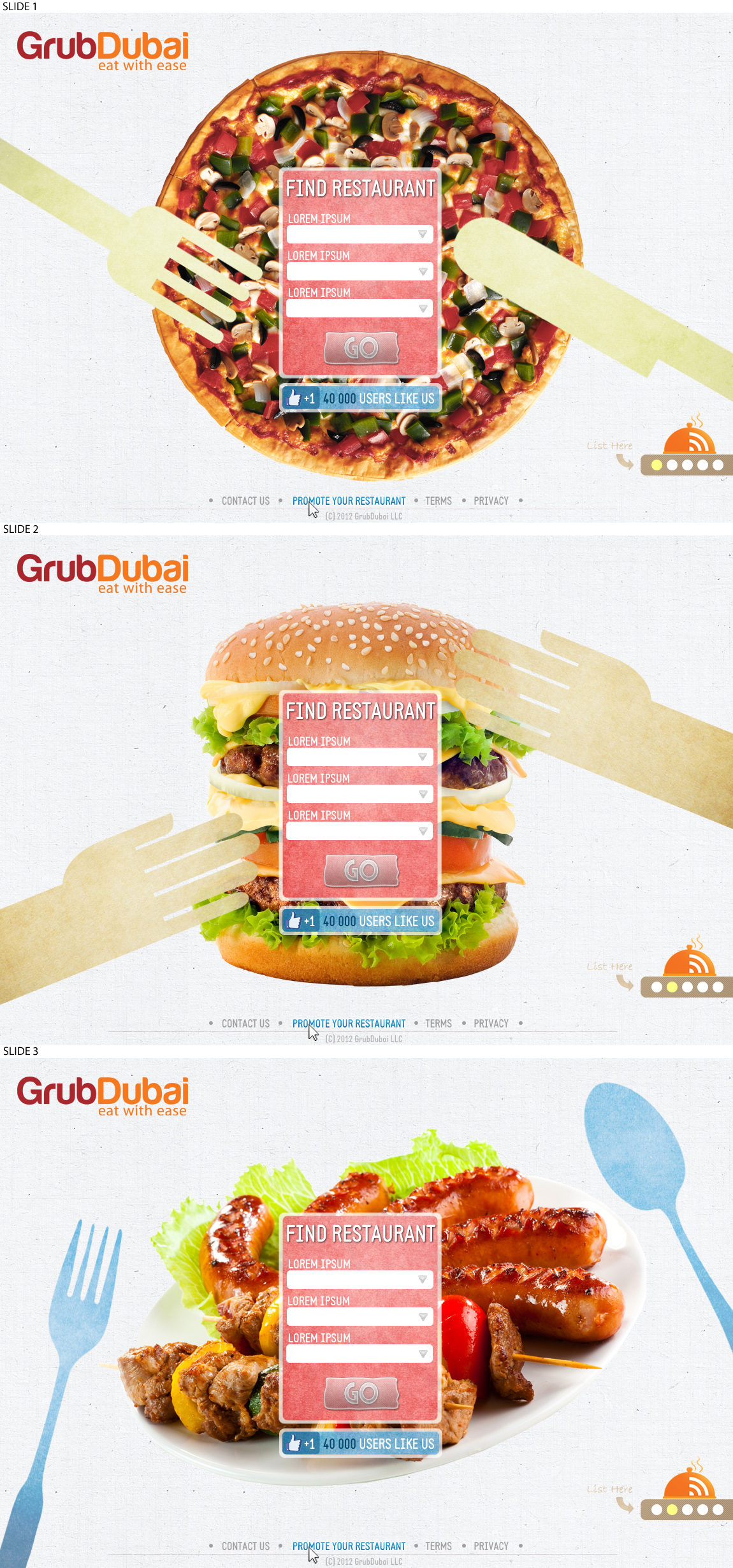 Поиск ресторана Grub Dubai