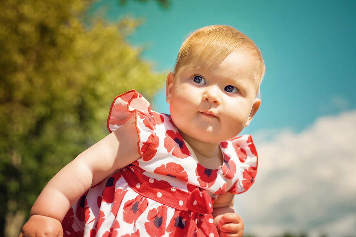 Beautiful child in sunny day