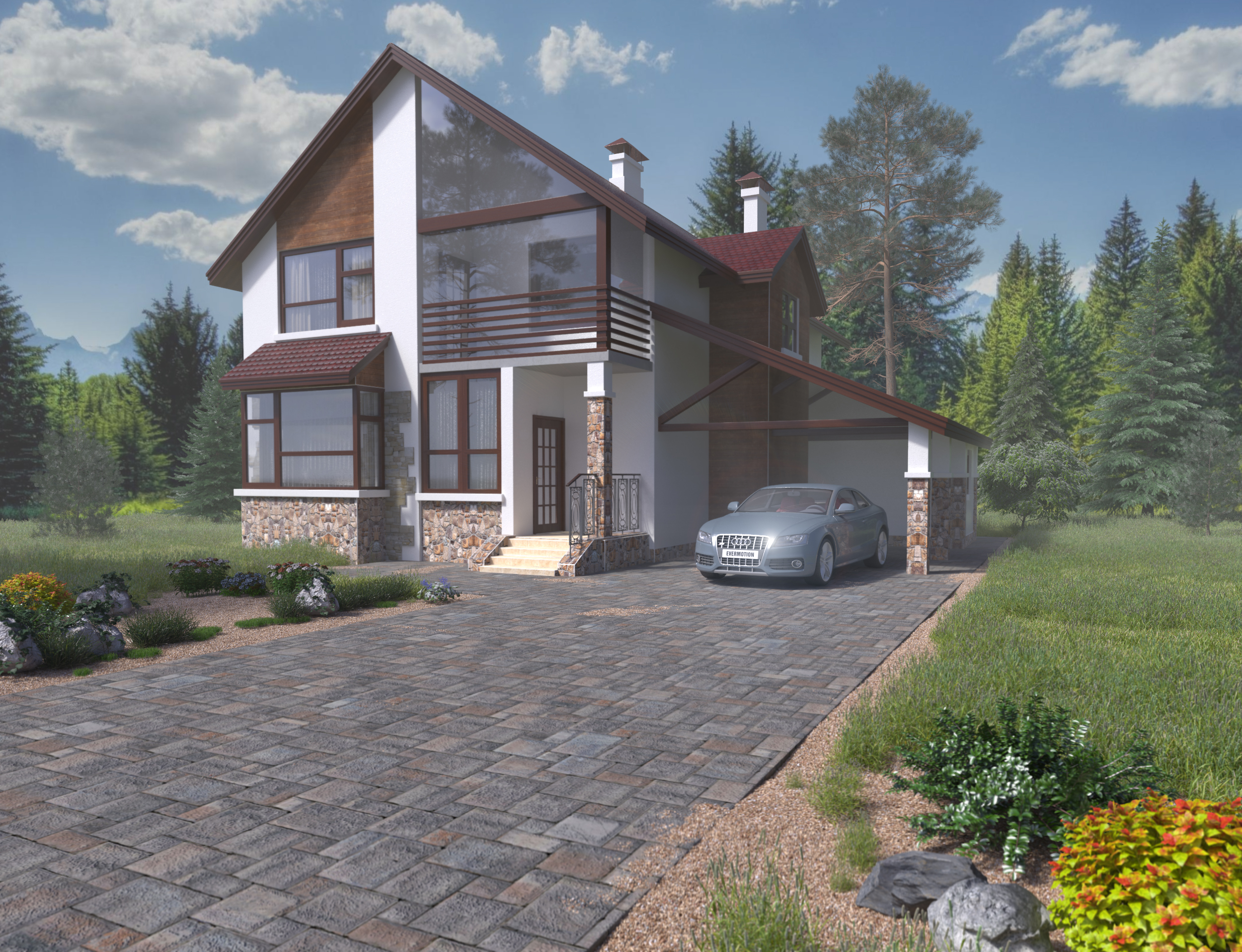 Визуализация импровизация коттеджа