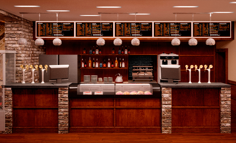 Интерьер пиццерии в Донецке