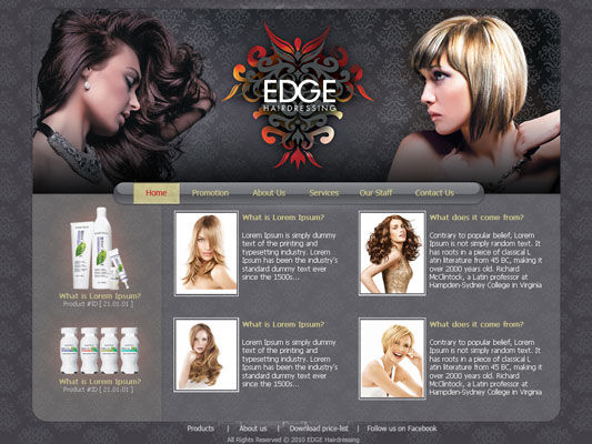 Дизайн для компании EDGE Hairdressing