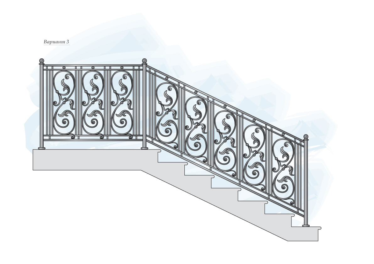 Эскиз лестничных ограждений